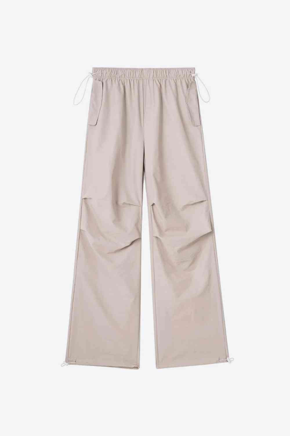 Drawstring Waist Pants with Pockets